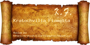 Kratochvilla Fiametta névjegykártya